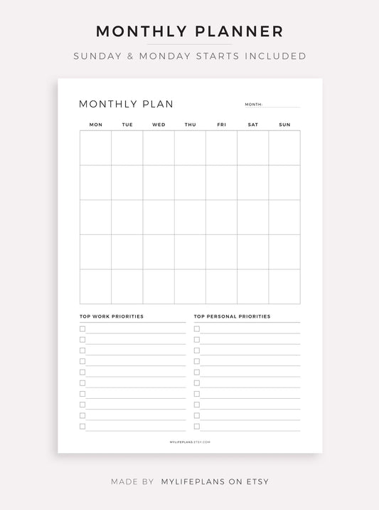Daily, Weekly & Monthly Planner